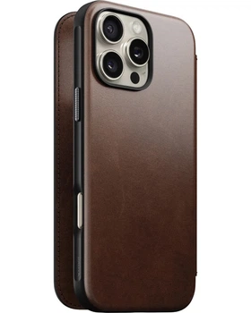 Чехол Nomad Modern Leather Folio Rustic Brown Horween for iPhone 16 Pro (NM01676485)