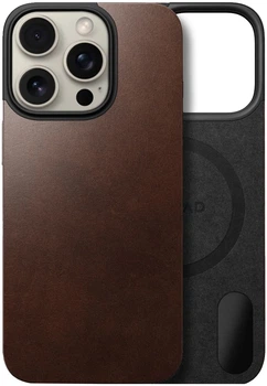 Чехол Nomad Magnetic Leather Rustic Brown Horween for iPhone 16 Pro