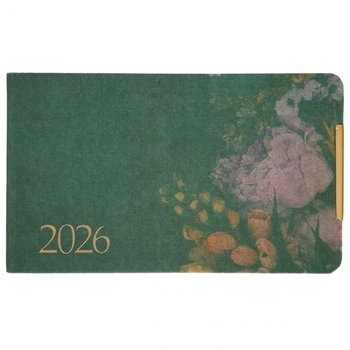 Еженедельник 10х17 см Leo Planner датированный 2026 "Bloom", интегральный, 128 страниц