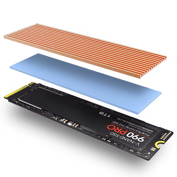 Радиатор охлаждения JEYI Slim для SSD M.2 NVMe 2280 для PS5 PC ноутбука золотой
