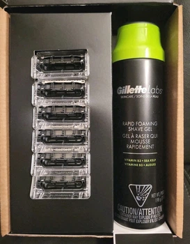 Сменные кассеты для бритвы Gillette Labs с эксфолиирующей полоской и гелем для бритья 198 г