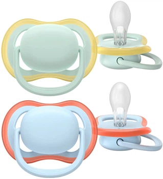Пустушка Avent Ultra Air, 0-6 міс., 2 шт, дизайн для хлопчиків.