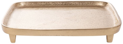 Taca dekoracyjna Homla GIRONA kwadratowa złota 22 x 22 x 3 cm (5904183859163)