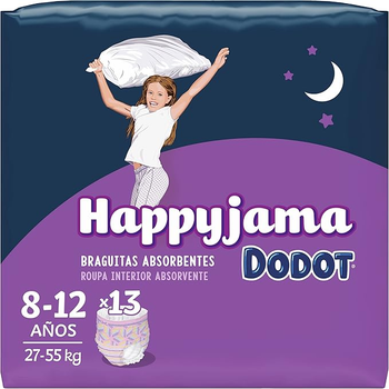Pieluchy Dodot Happyjama Girl's Nightwear Rozmiar 8 13 szt (8006540260371)