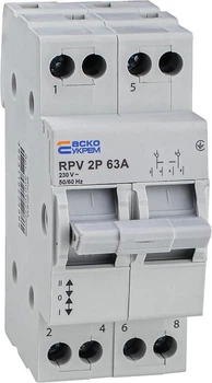 Переключатель ввода резерва АСКО-УКРЕМ 2P 63A I-0-II RPV ручной (A0010220006)