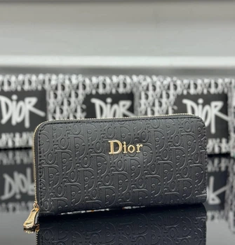 Кошелек с принтом Christian Dior унисекс черный (k008)