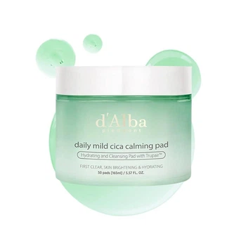 Пэды D'Alba Daily Mild Cica Calming Pad успокаивают и очищают кожу лица 50 шт