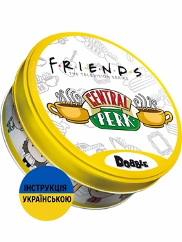 Настільна гра Dobble Friends (Доббль Друзі) Spot It , для фанатів серіалу та компанії, дорожня компактна на увагу та швидкість, карткова, від 6 років, 2-6 гравців, у металевій банці, інструкція українською