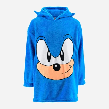 Дитячий махровий худі-плед для хлопчика Disney Sonic Classic HY20059 98/110 см Синій (3609088305549)