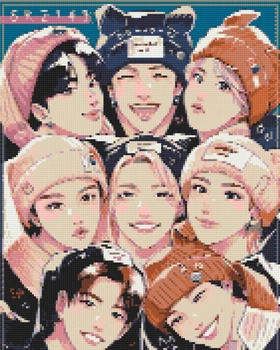 Алмазная мозаика K-pop Stray Kids (стрей кидс) 40х50 см Оригами (OD31890)