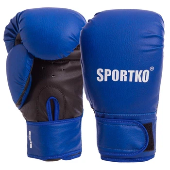 Перчатки для бокса и единоборств SPORTKO Champ PD-2 Blue-White 12 унций
