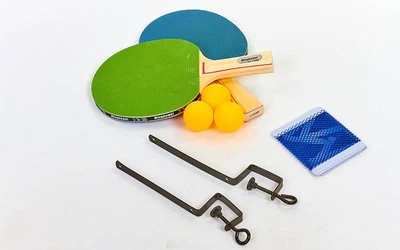 Набор для настольного тенниса Racket MK 0217 Profi 2 ракетки + 3 мяча c сеткой и креплением