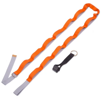 Лента для растяжки Record Stretch Strap My Fit 1796 14 петель Grey-Orange