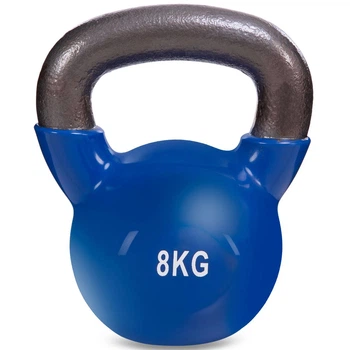 Гиря чугунная с виниловым покрытием Zelart My Fit 5161 8 кг желтая