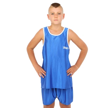 Форма для бокса детская боксерская форма Zelart Ukraine Heroe 8943 размер XL (155-165см) Blue