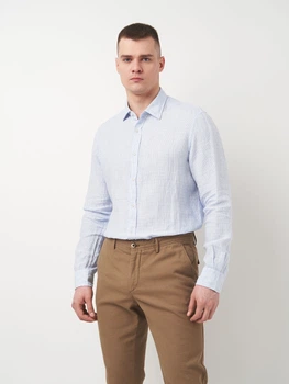 Рубашка мужская Massimo Dutti 160454403p09 L Голубая (1000000044470)