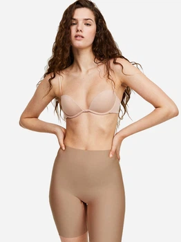 Утягивающие шорты женские высокой посадки больших размеров H&M 278811001c20 XL Бежевые (1000000046930)