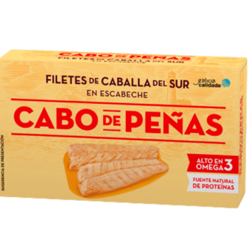 Филе скумбрии Cabo de Penas Filetes de caballa del sur en Escabeche маринованное 85 г