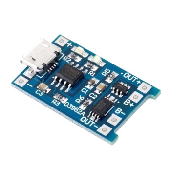 Модуль зарядки литиевых Li ion батарей MicroUSB TP4056 DW01 2.6х1.7 см 286429 03 AT3