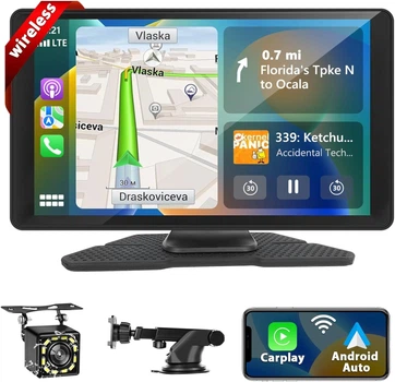 Автомагнітола Podofo / 9" / Сенсорна / Apple CarPlay / Android Auto / Bluetooth / WI-FI / GPS / USB / AUX / TF slot Б/В