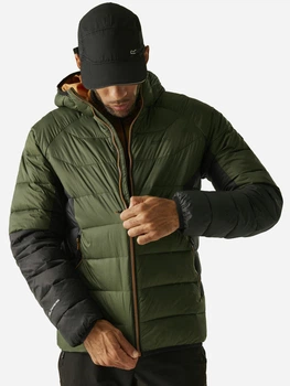Куртка зимняя короткая мужская Regatta Hooded Dalent RMN304-ZYI L Хаки с черным (5063516132387)