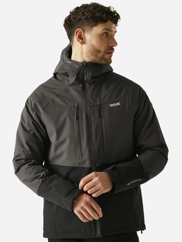 Куртка демисезонная с капюшоном мужская Regatta Highton Str PdJkt RMP435-61G S Черная с серым (5063516129523)