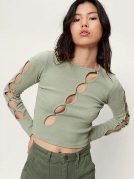 Топ жіночий Nasty Gal gzz43776b80 38 Хакі (KC1000000027424)