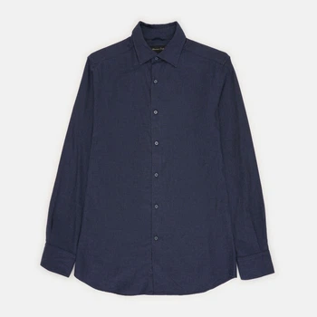 Рубашка хлопковая мужская Massimo Dutti 177231401p09 S Темно-синяя (1000000044460)
