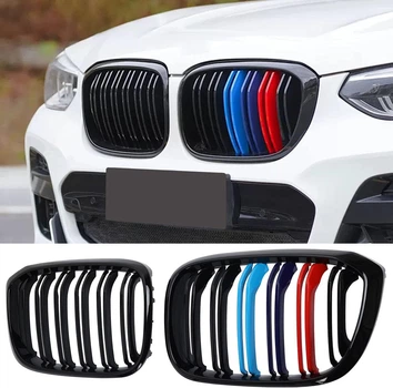 Грати радіатора BMW X3 G01/X4 G02 LCI (2018-2021) глянсові дворежерні ніздрі в М колір БМВ (LMBMGRX308-A)