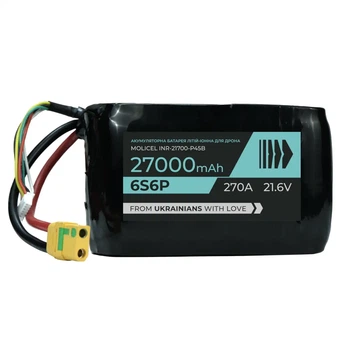 Аккумулятор для коптера/БПЛА BTRY 6s6p 27000 mAh, Molicel INR21700-P45B
