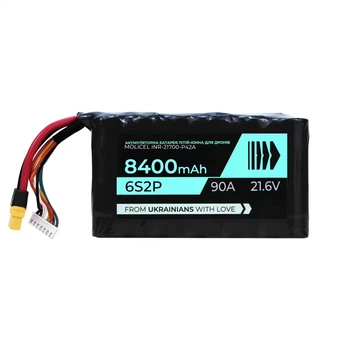 Аккумулятор для FPV дрона BTRY 6s2p 8400 mAh, Molicel INR21700-P42A