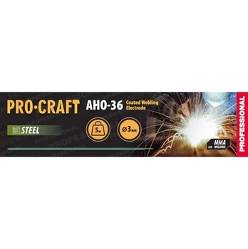 Электроды сварочные. Профессиональные электроды для AC/DC сварки ProCraft АНО36 (5кг 3мм)