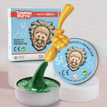 Магнітний Розумний Пластилін Thinking Putty Зелений Ігровий Набір з Магнітом (01574)