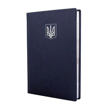 Ежедневник Optima 2026 Nebraska, без поролона, тиснение Герб, синий (O26113-02)