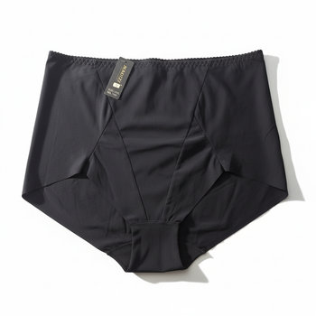 Женские трусики NADIZI Plus Size черный XXXL ОБ-118-122 слип высокие легкая утяжка (7194)
