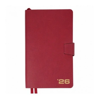 Ежедневник Leo Planner 2026 Alpha, 120x200 мм, бордовый (252630)