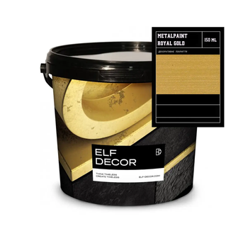 Металлизированная водорастворимая краска Elf Decor Metal Royal Gold 150 мл