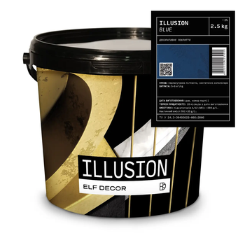 Декоративная штукатурка "яркий шелк" ELF DECOR ILLUSION FANTASY голубой (база BLUE) 2.5кг