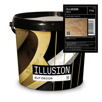 Декоративна штукатурка "золотий шовк" ELF DECOR ILLUSION GOLD 5кг