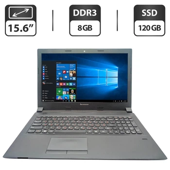 Ноутбук Lenovo B50-70 / 15.6" (1366x768) TN / Intel Pentium 3558U (2 ядра по 1.7 GHz) / 8 GB DDR3 / 120 GB SSD / Intel HD Graphics / WebCam / DVD-ROM б/у