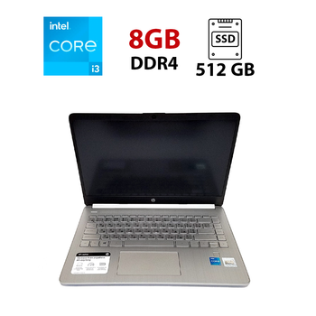 Ультрабук HP 14-dq2031tg / 14" (1920x1080) IPS / Intel Core i3-1125G4 (4 (8) ядер 2.0 - 3.7 GHz) / 8 GB DDR4 / 512 GB SSD / Intel UHD Graphics / WebCam / Win Home Lic 10 б/у