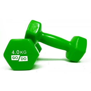 Гантели для фитнеса с виниловым покрытием GoDo GD-4.0GR 8 кг (пара)