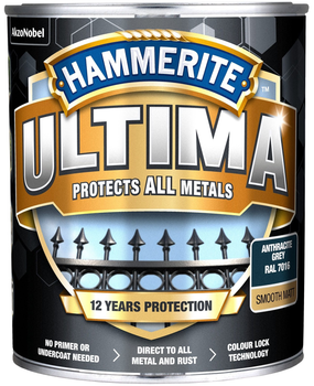 Emalia Hammerite Ultima Matt matowa 0.7 l Antracyt (4740182477721)