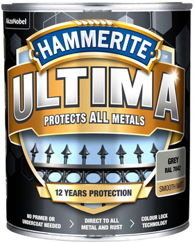 Emalia Hammerite Ultima Matt matowa 0.7 l Szary (4740182477707)