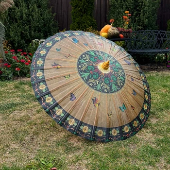 Парасолька для фотосесій Ruoshui | китайська традиційна парасолька з масляного паперу Метелики