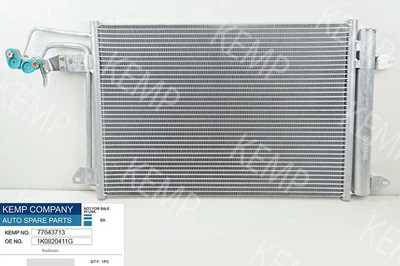 Автозапчастина Радиатор кондиционера Audi A3 VW Golf5 Skoda Octavia A5 580*400 (с осушителем) 1K0820411G KEMP