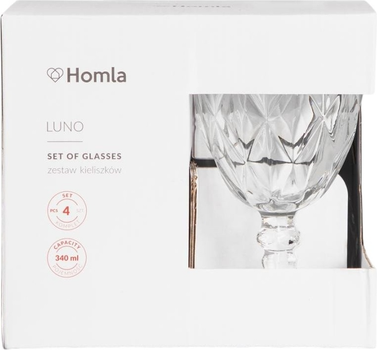 Zestaw kieliszków Homla LUNO do wina 340 ml 4 szt (5906496748257)