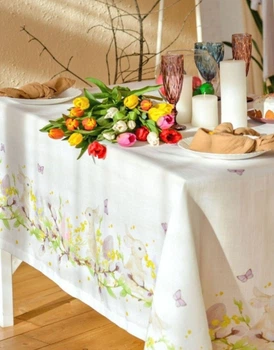 Скатерть Delight из линекса Пасха 160х130 см (Velykden_160х130)