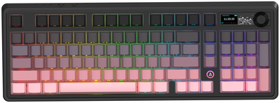 Klawiatura bezprzewodowa Ajazz AK980 Gift Switch V2 USB/Bluetooth Czarny/Różowy (AK980-GV2-GP)