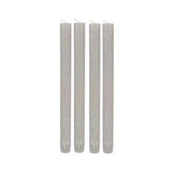 Свеча столовая Candy Light С022*250/1-7.5 серая 4 шт